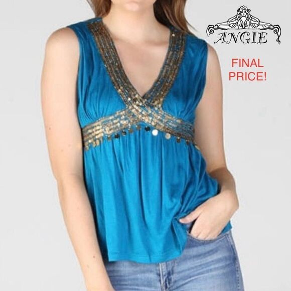 🔥PRICE IS FIRM!🔥 NEW ANGIE Sleevless V-Neck - Picture 1 of 8